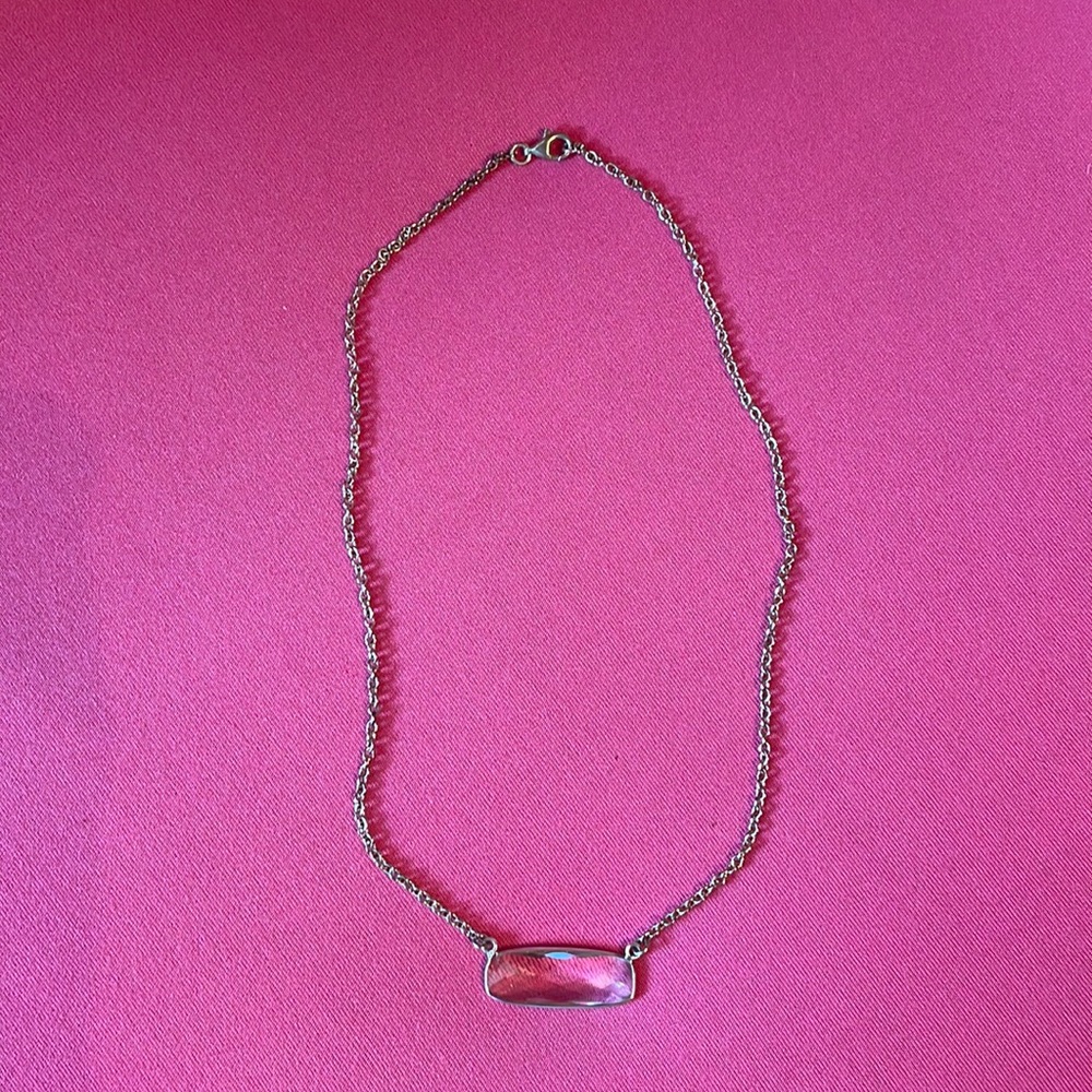18” sterling silver Chrystal necklace.